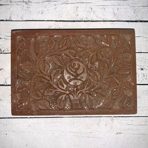 Vintage HAND CARVED STONE MARBLE TRINKET BOX